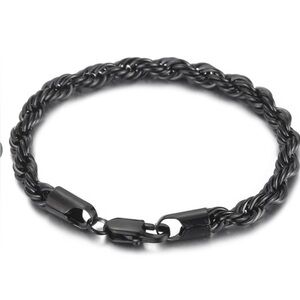 New Black lon-Plated Men'S Bracelets, 304 Stainless Steel Plating Chain